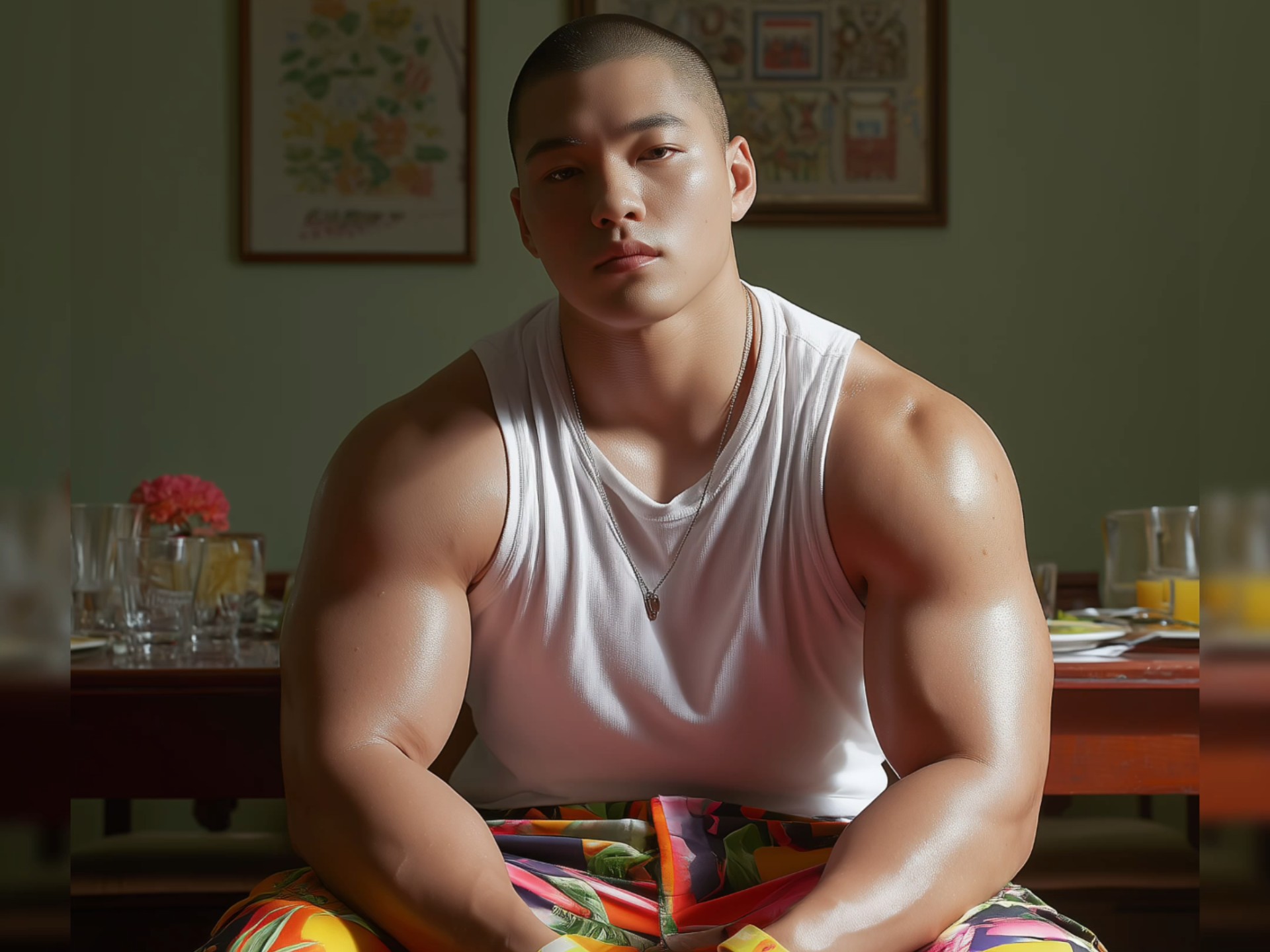 圆寸肌肉男大日常,ai生成切勿当真