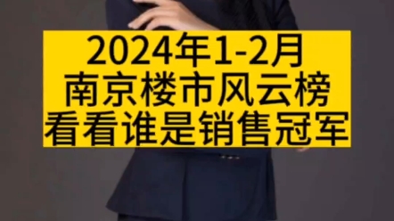 2024年12月,南京楼市风云榜,看看谁是销售冠军哔哩哔哩bilibili