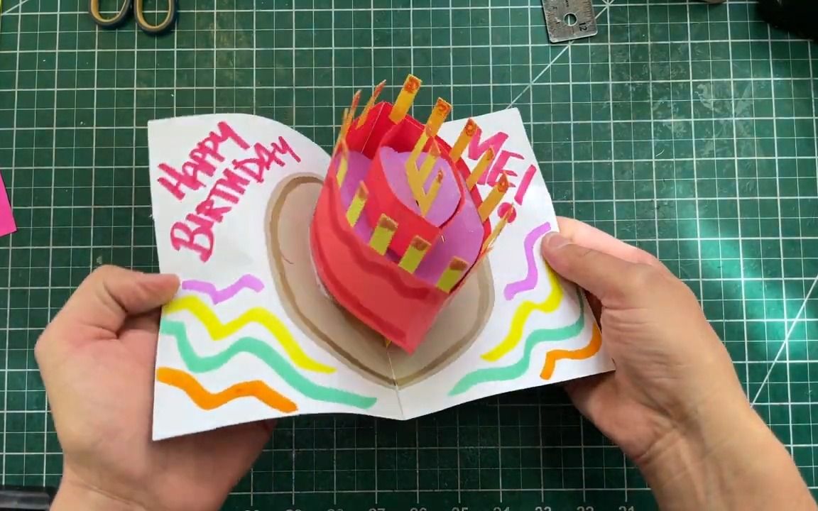 【立体书】生日蛋糕卡片弹出书教程!