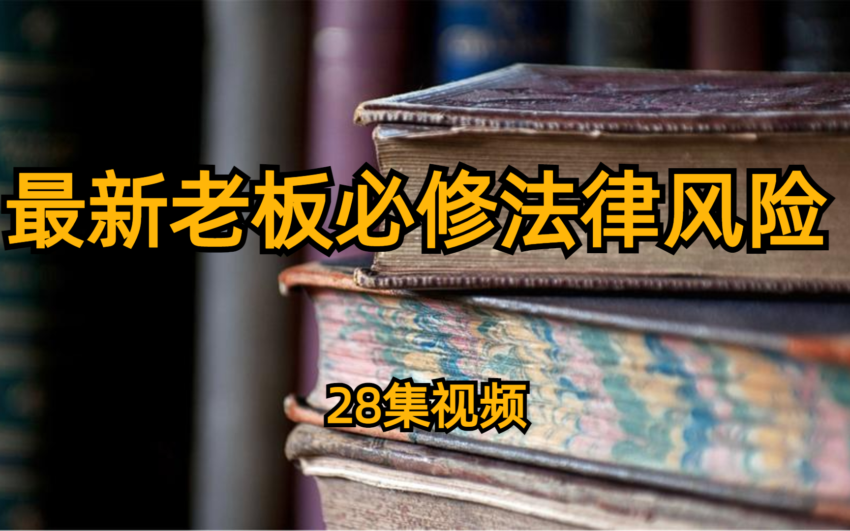 [图]最新老板必修法律风险课 28集视频 沈志坤