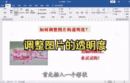 【Word技巧】教你在Word文档中调整图片的透明度哔哩哔哩bilibili