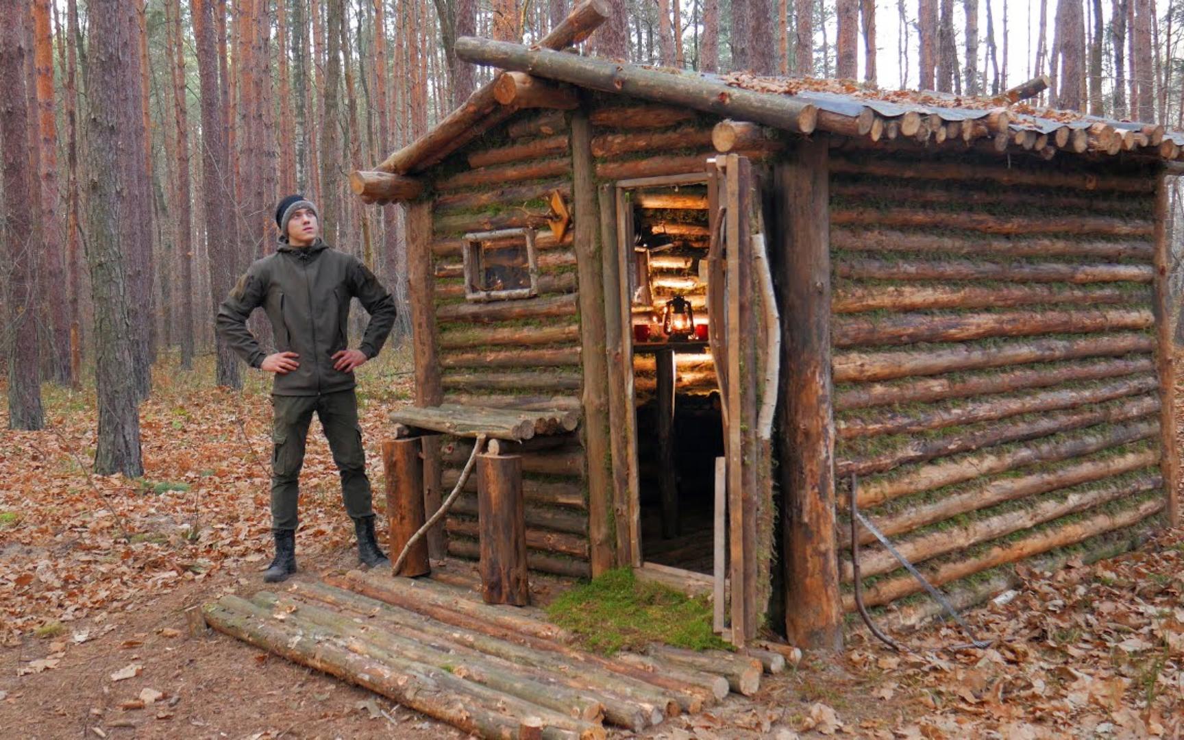 野外搭建小木屋图片