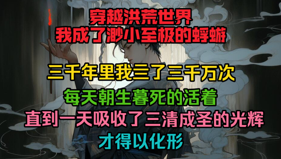 [图]穿越洪荒世界，我成了一个渺小至极的蜉蝣。三千年里我死了三千万次，每天过着朝生暮死的生活。直到有一天吸收了三清成圣的光辉得以化形……