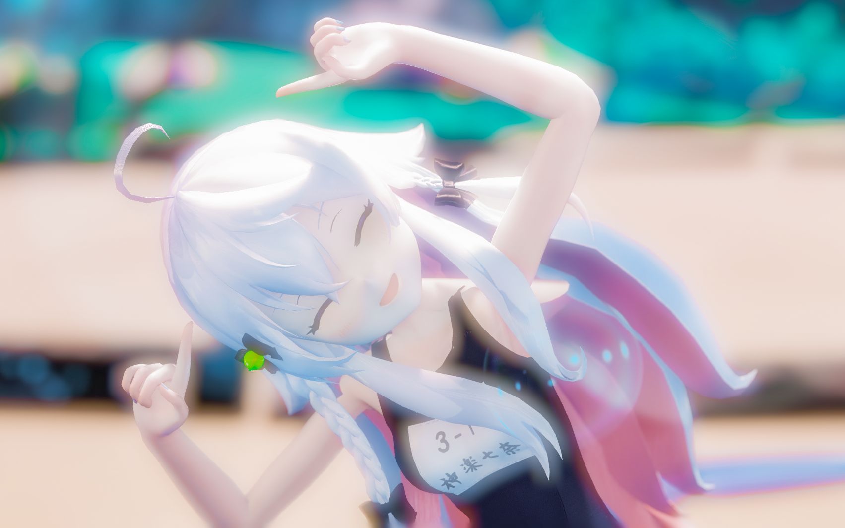 mmd神楽七奈震惊狗妈竟穿上泳装在海滩上跳舞