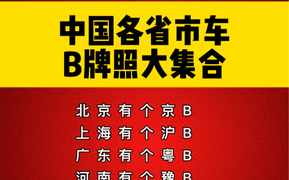 你还知道中国哪些城市的车牌B照,评论区告诉我!哔哩哔哩bilibili