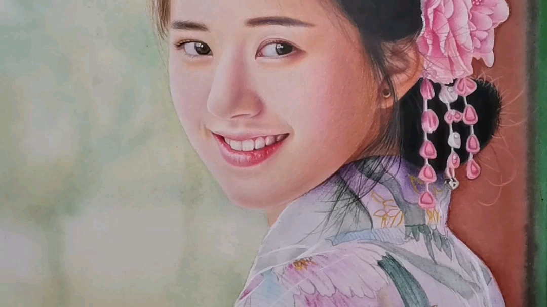 彩铅水彩画赵露思