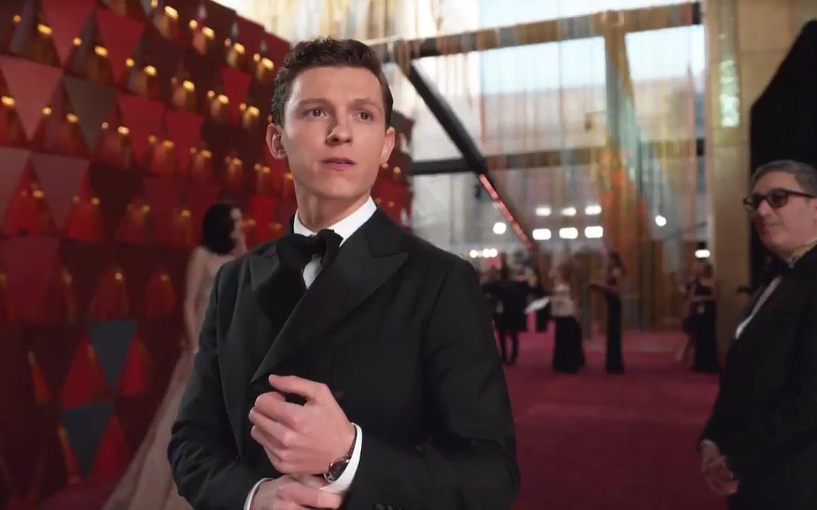 第90届奥斯卡小蜘蛛tom holland荷兰弟红毯慢镜头