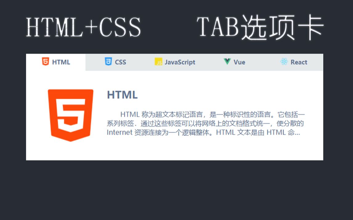 HTML+CSS完成TAB选项卡,明白逻辑之后还是蛮简单的哦~哔哩哔哩bilibili