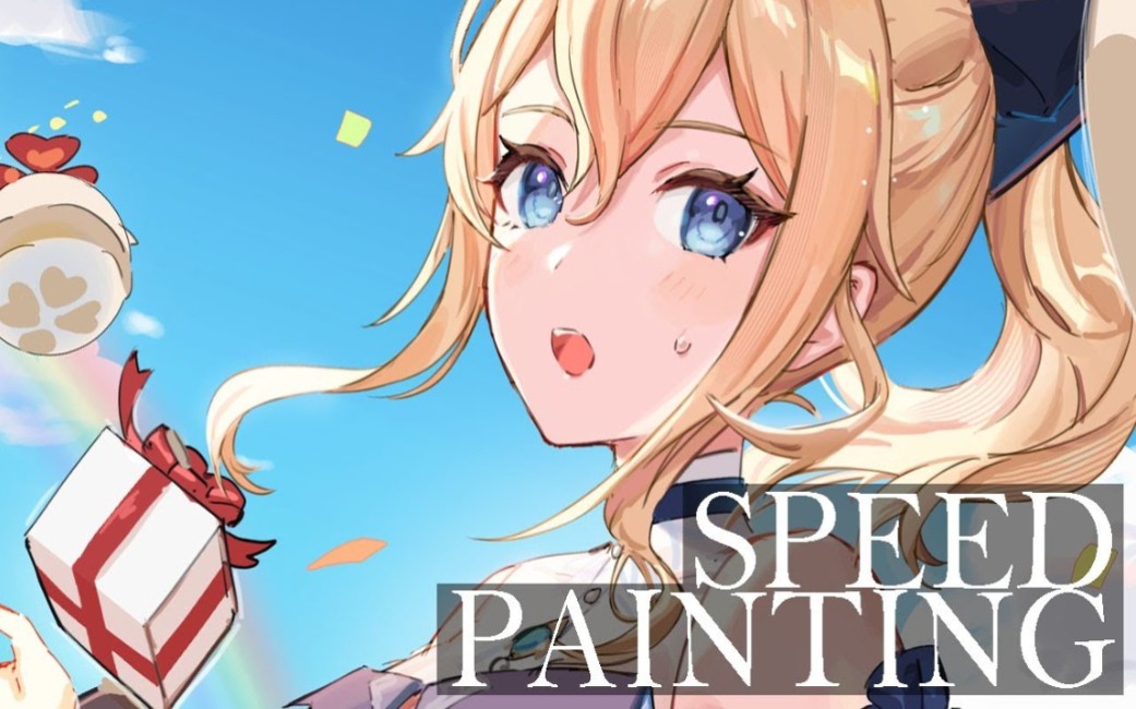 【イラストメイキング】原神/Genshin Impactジン【Speed Painting】哔哩哔哩bilibili