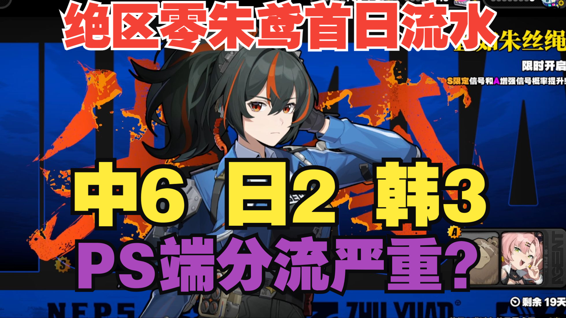 绝区零朱鸢池首日流水情况出炉,国服四波稳定畅销第六,日2韩3,是PS端分流严重?手游情报