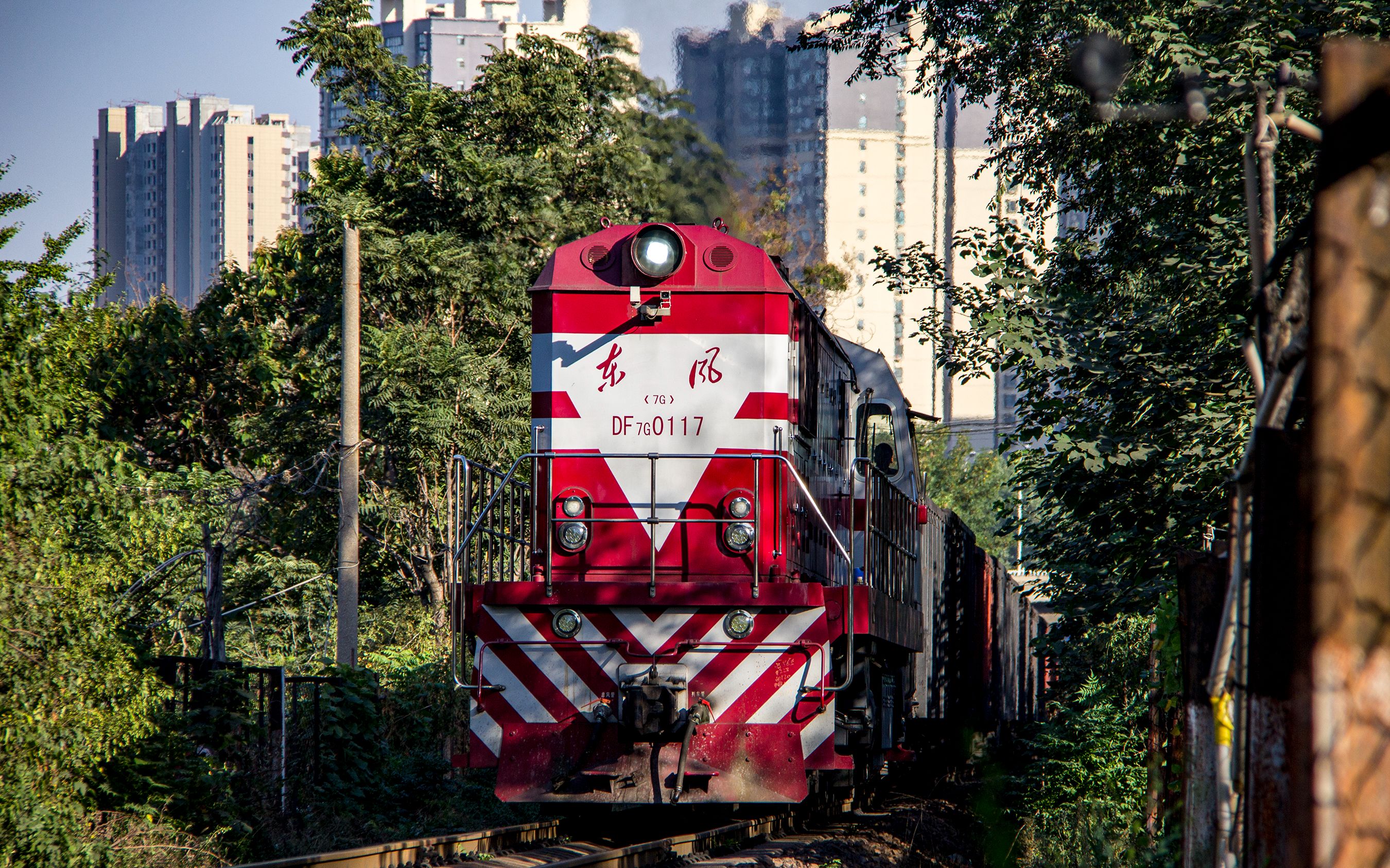 平煤铁路六矿线|东风7g 0117牵引空车皮轰鸣爬坡开往二矿方向_哔哩