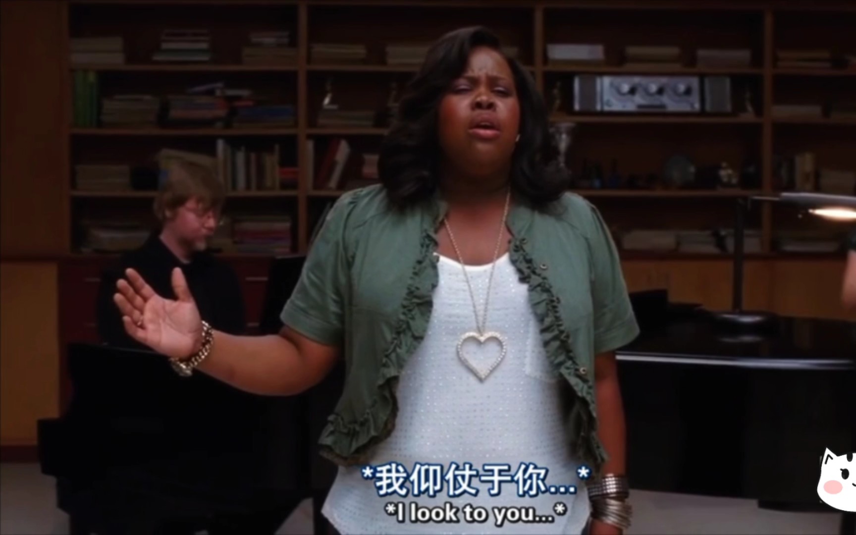 [图]【中英字幕】【Glee 欢乐合唱团】《I Look To You》S02E03