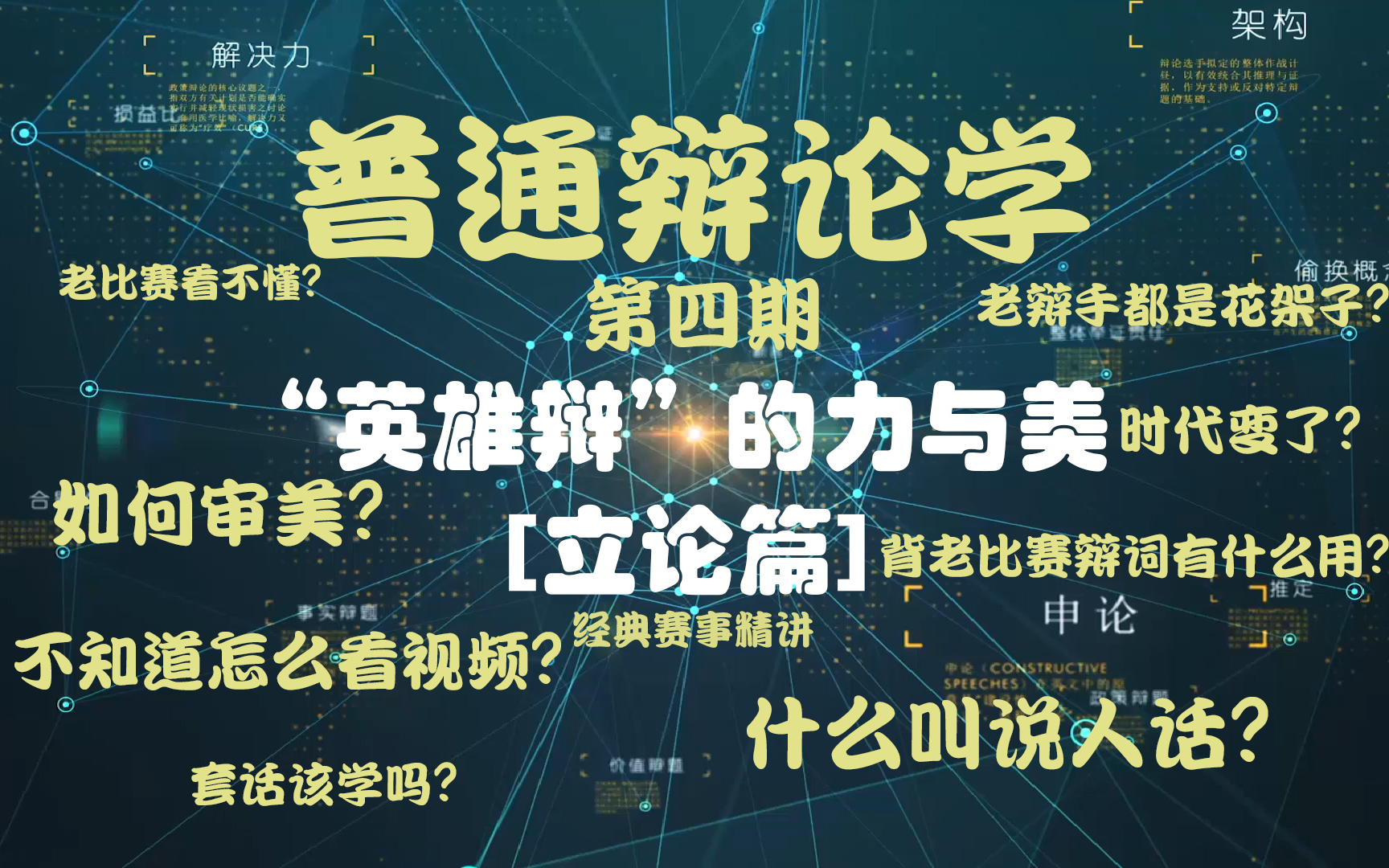 [图]【普通辩论学】“英雄辩”的力与美【立论篇】‖“老派辩论”真的只有美感吗？