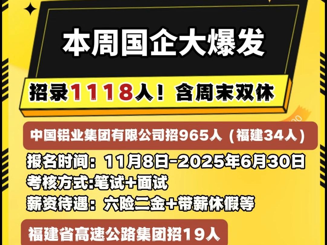 福建国企公告汇总!招录1118人!部分周末双休!哔哩哔哩bilibili