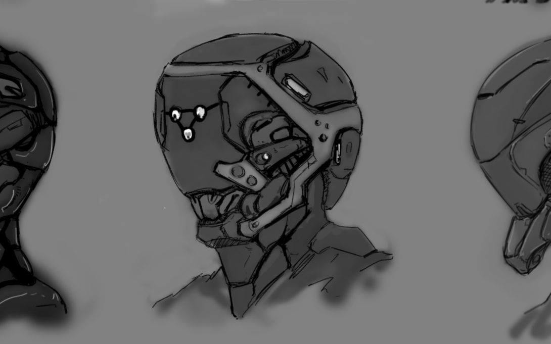 概念设定100个机甲头部挑战084(3d模型师在找灵感)