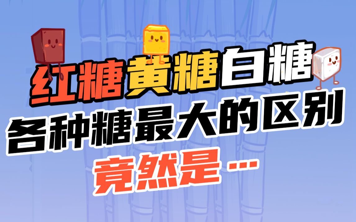 今日好奇:除颜色不同外,红糖黄糖白糖各种糖,到底有啥区别?哔哩哔哩bilibili