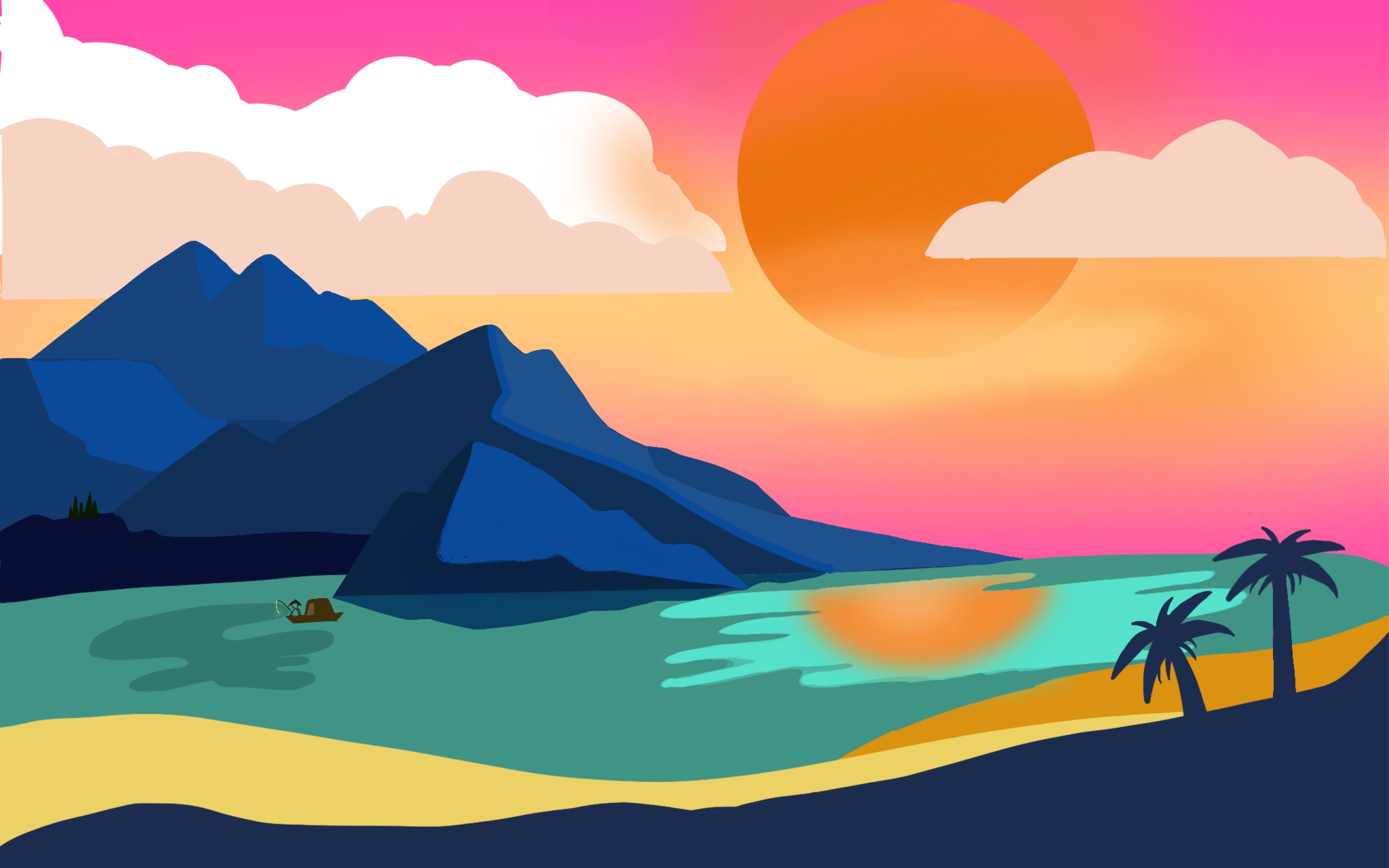 【procreate】临摹练习 黄昏海滩