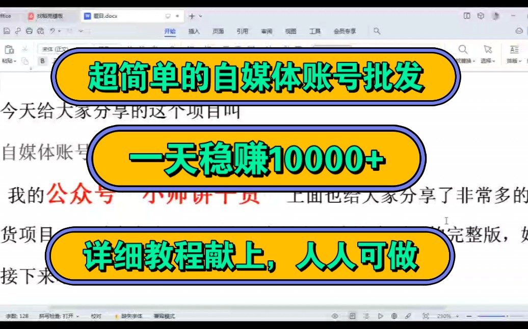 小帅讲干货:超简单的自媒体账号批发,一天稳赚10000+,详细教程献上,人人可做哔哩哔哩bilibili