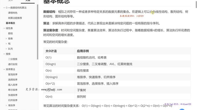 C++全套数据结构算法-进阶高级开发Part1
