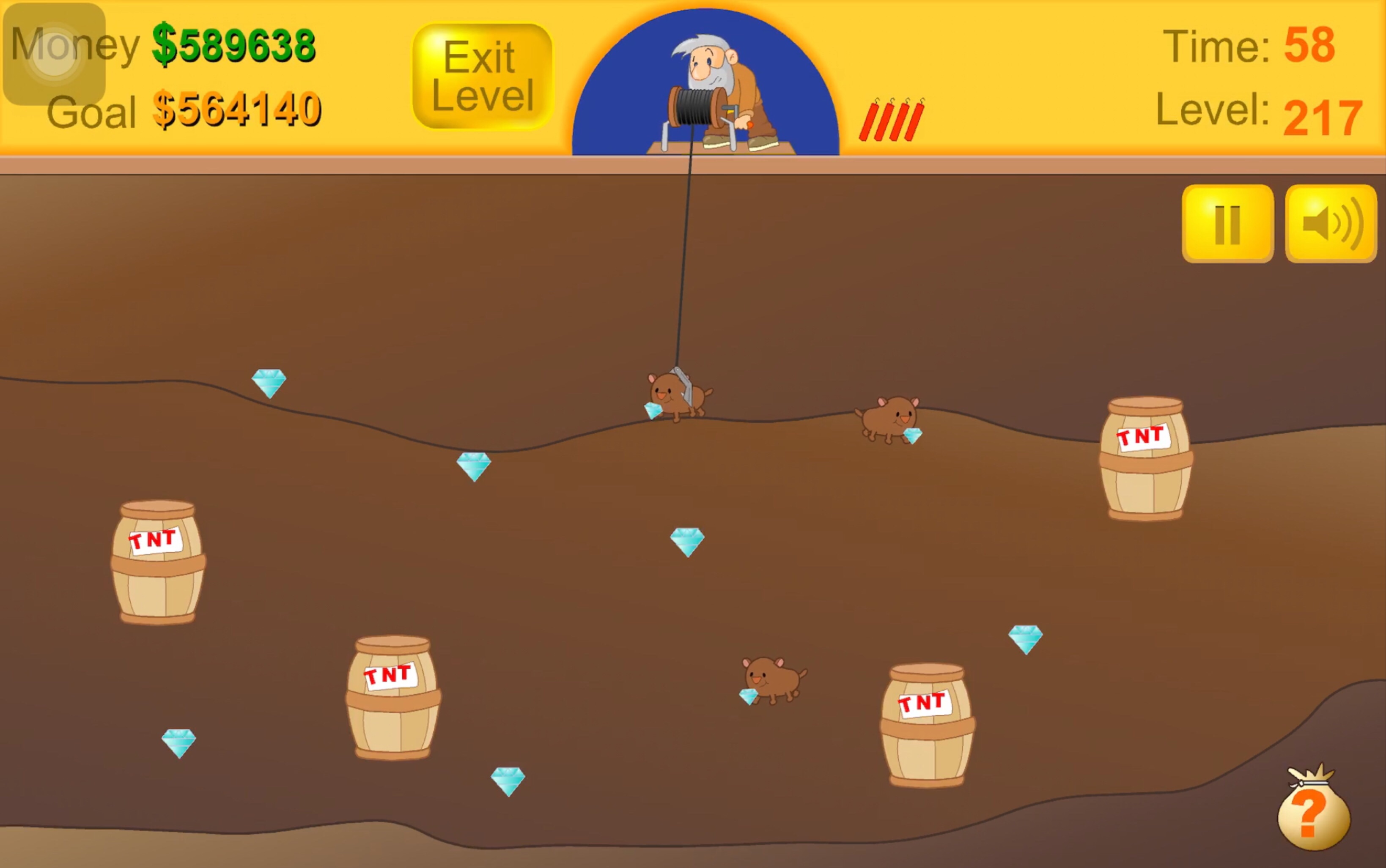 黄金矿工 212关——钻石收割机