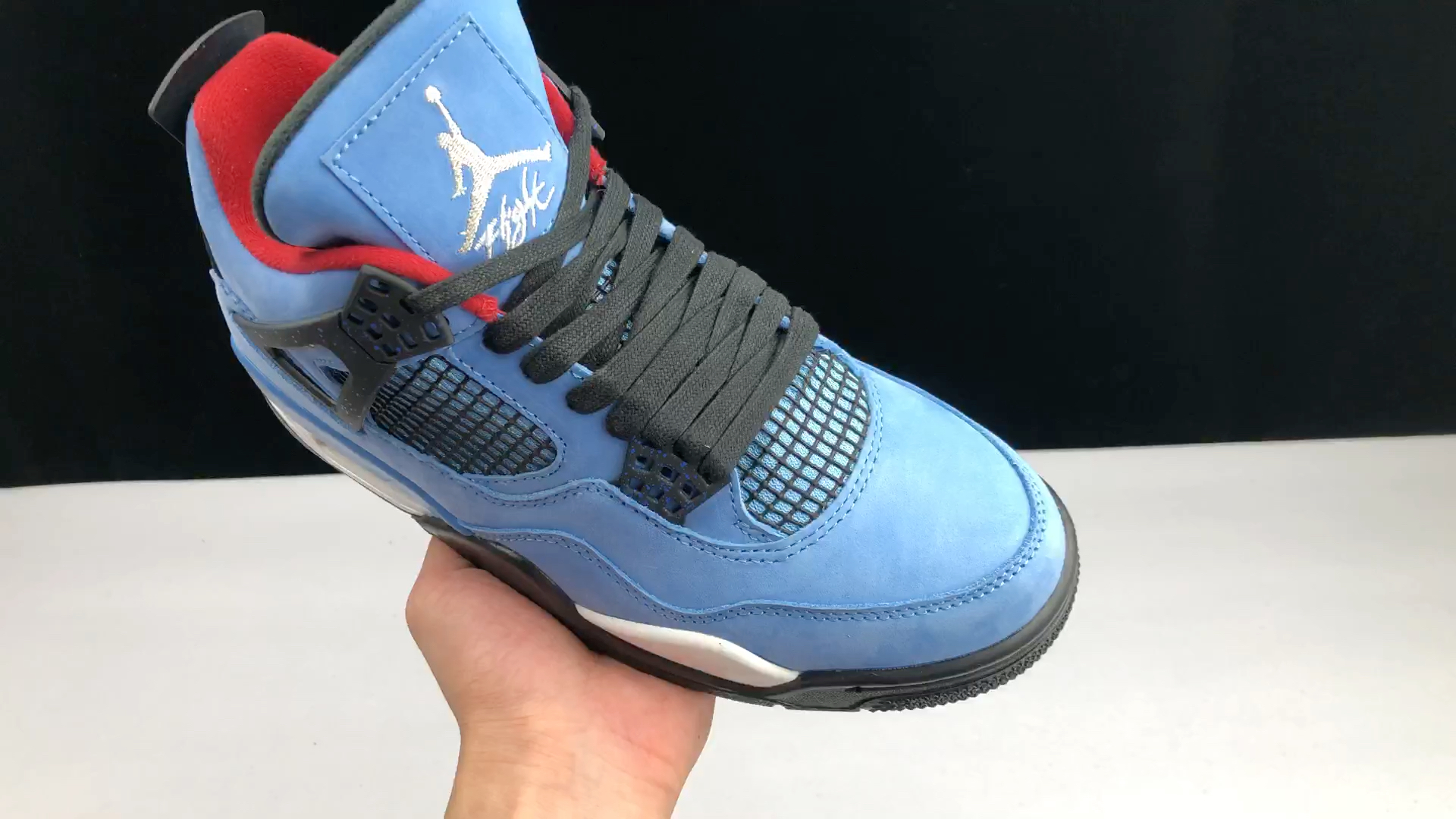 travis scott × air jordan 4/aj4 蓝麂皮外贸充正版本