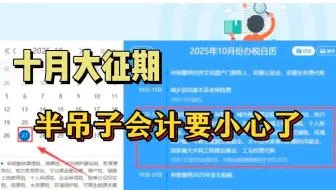 十月大征期，还不会做账报税的会计，你们要倒霉了