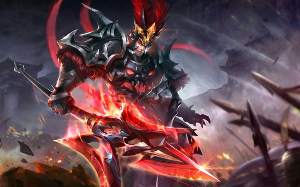 【传说对决体验服】吕布皮肤:炎龙狂戟