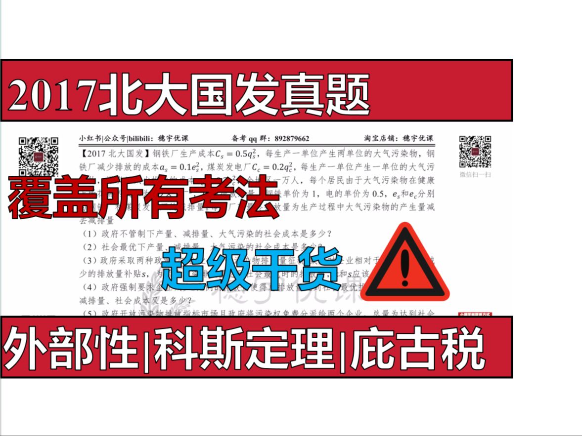 【2017北大国发外部性完美详解】|覆盖所有考法|科斯定理|庇古税|北大国发|北大汇丰|北大软微金融科技|北大光华经济金融考研满分课程哔哩哔哩bilibili