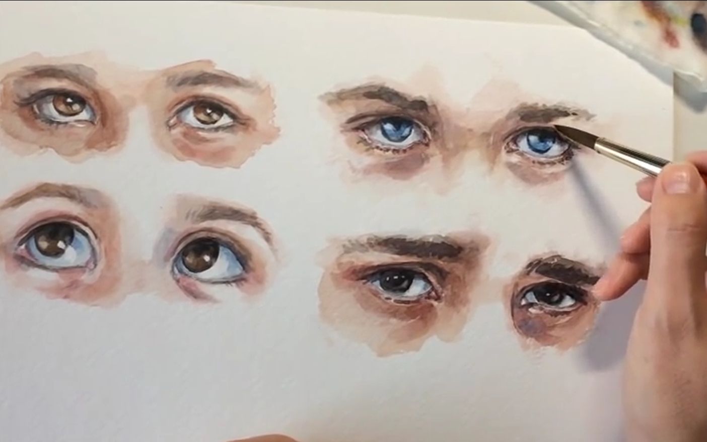 水彩水彩速写的眼睛