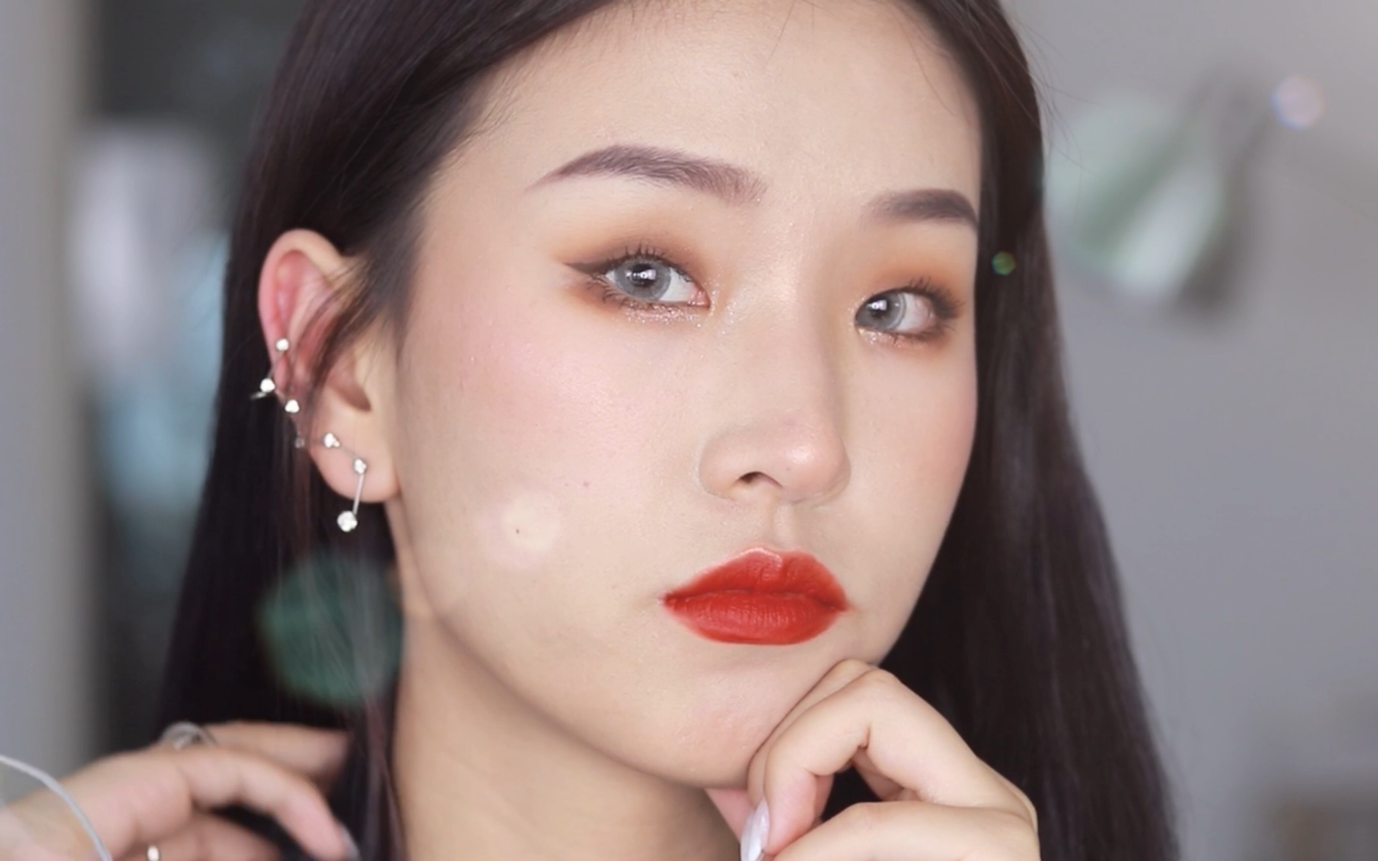 单眼皮周末变身plmm日常大地色妆容分享|详细全妆