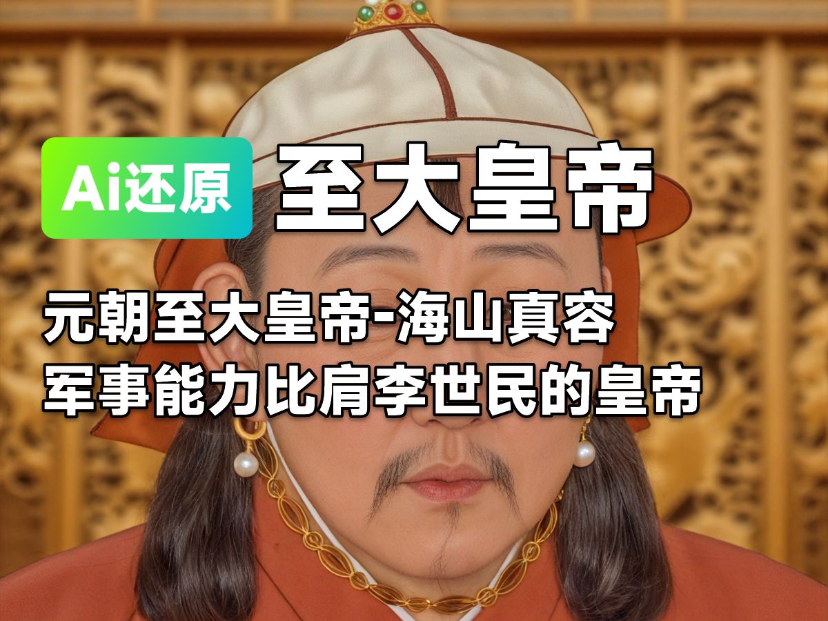 ai还原 | 元朝至大皇帝元武宗真容-海山,军事能力比肩唐太宗李世民的