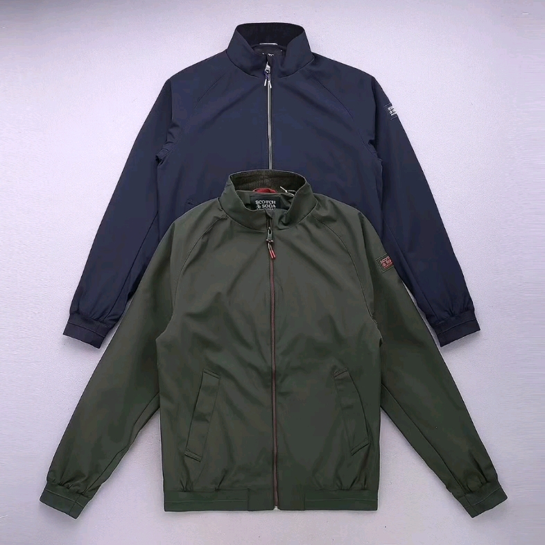 scotch荷兰苏打刺绣logo立领连帽梭织夹克外套