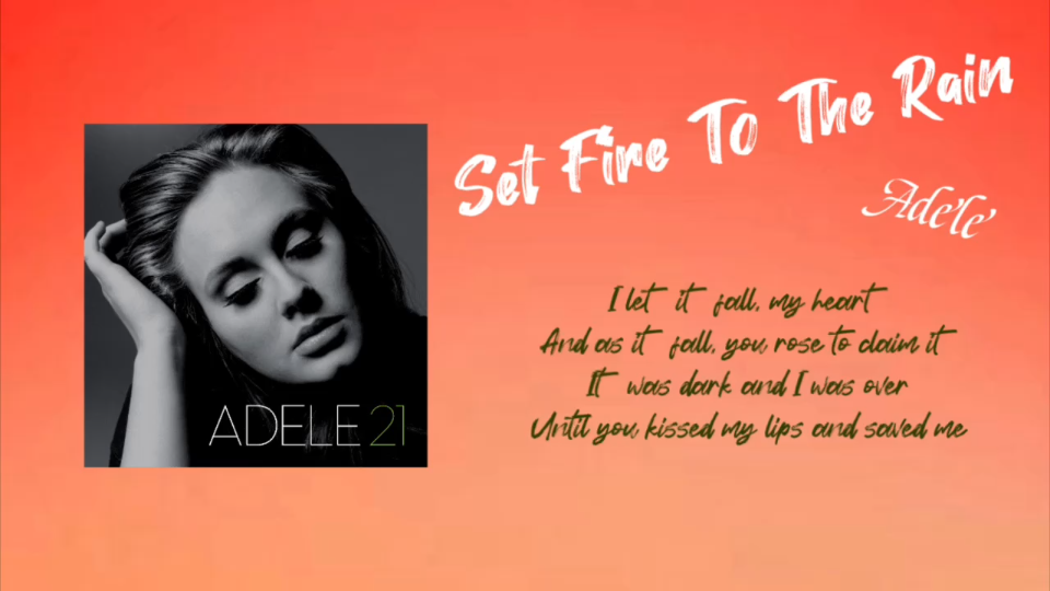 [图]推歌 | 飞蛾扑火般的奔向你 Adele 《Set Fire To The Rain》