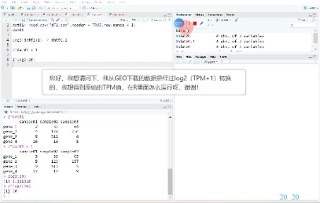 R语言对基因表达量文件进行log2转化或者逆log2转化哔哩哔哩bilibili