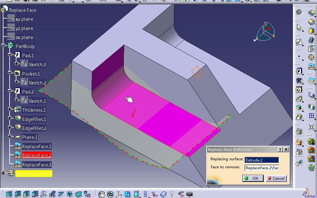 CATIA 零件设计325零件替换面应用哔哩哔哩bilibili