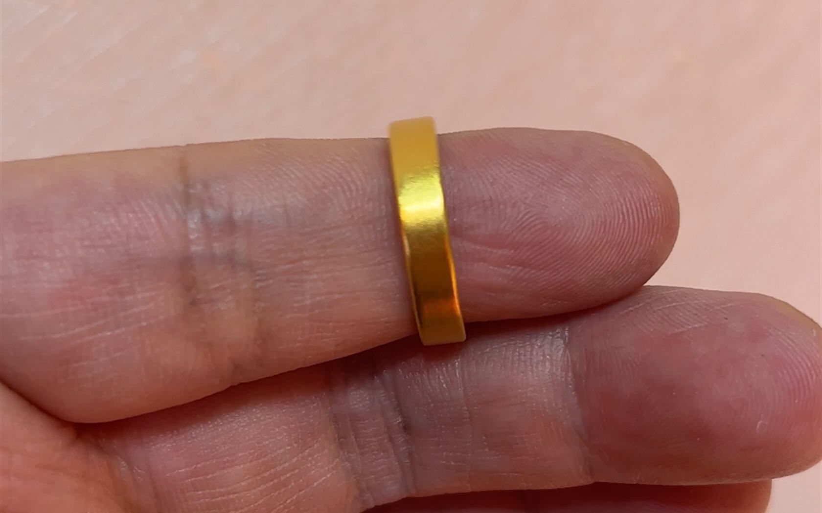 金戒指宽版方形周嘉同款珠宝不语最能打动女人的心古法金珠宝水贝黄金