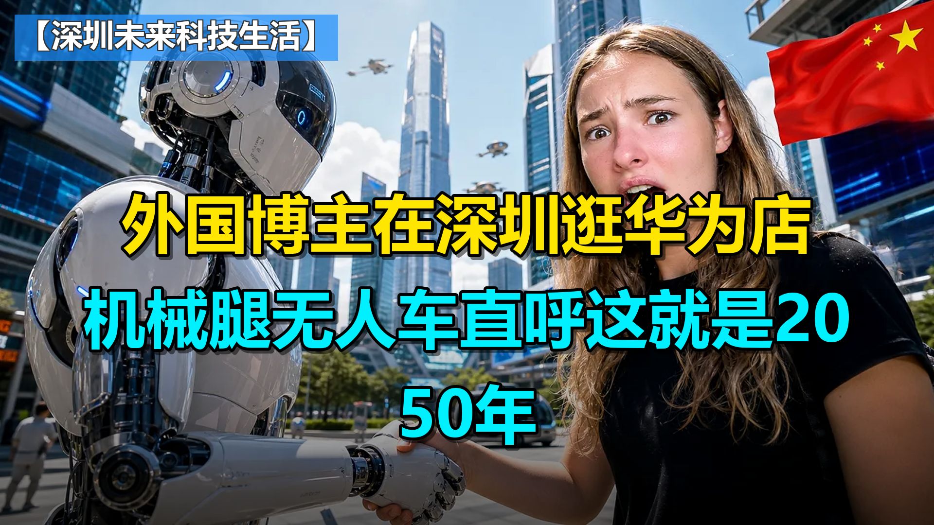 外国博主在深圳逛华为店，试完13000元的机械腿直呼：这才是2050年的生活（07.11）