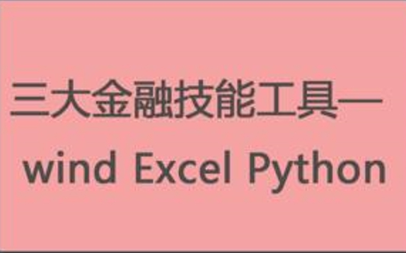 三大金融工具特训班——Wind、Excel、Python(完结)哔哩哔哩bilibili