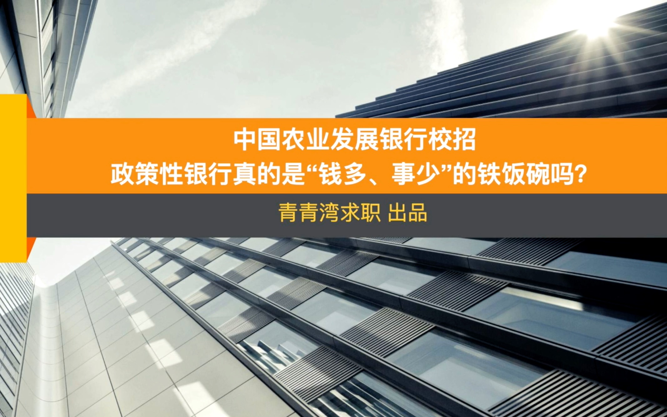 中国农业发展银行校招 政策性银行是“钱多、事少”的铁饭碗吗?哔哩哔哩bilibili