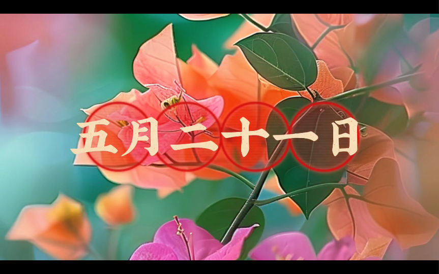 五月二十一日 星期二 大家早安!