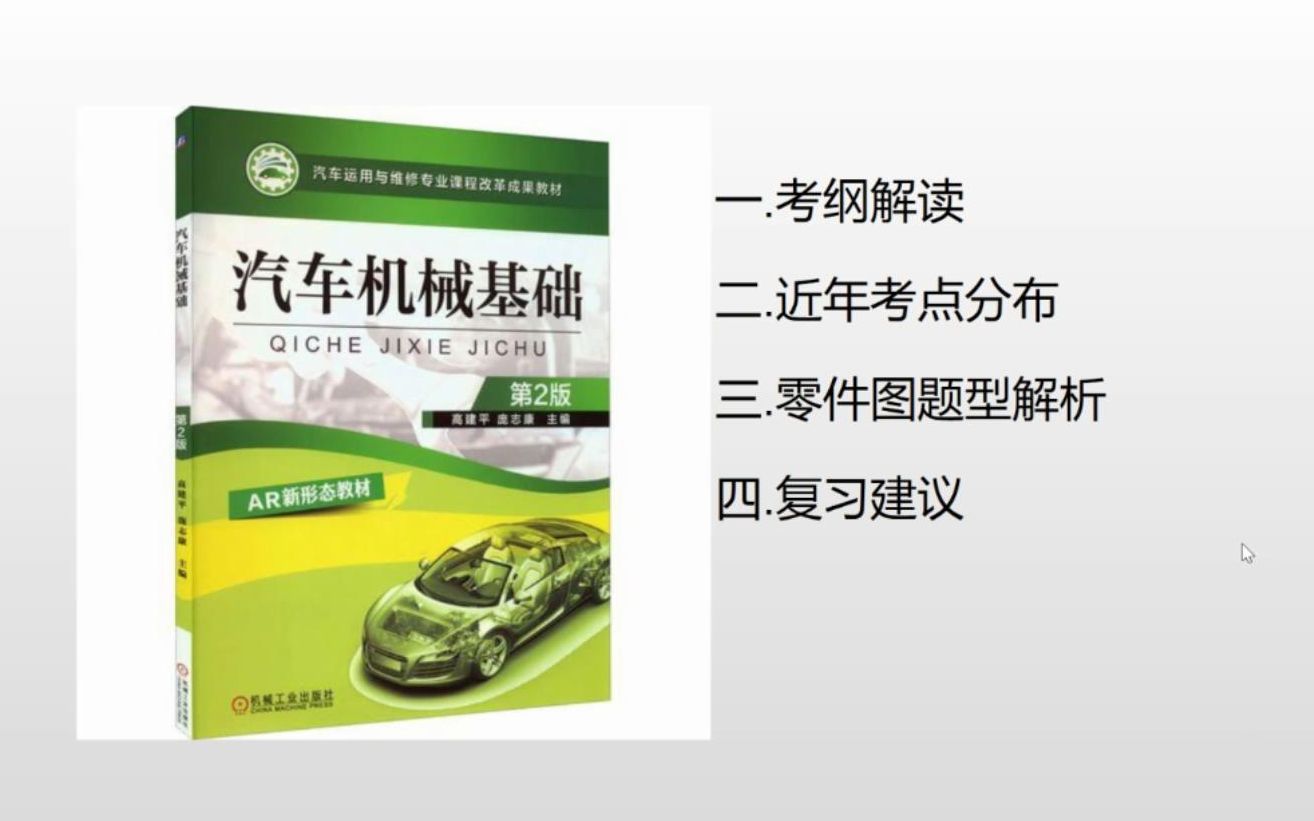 《汽车机械基础》 浙江省中职高职考分析【汽修】专业哔哩哔哩bilibili