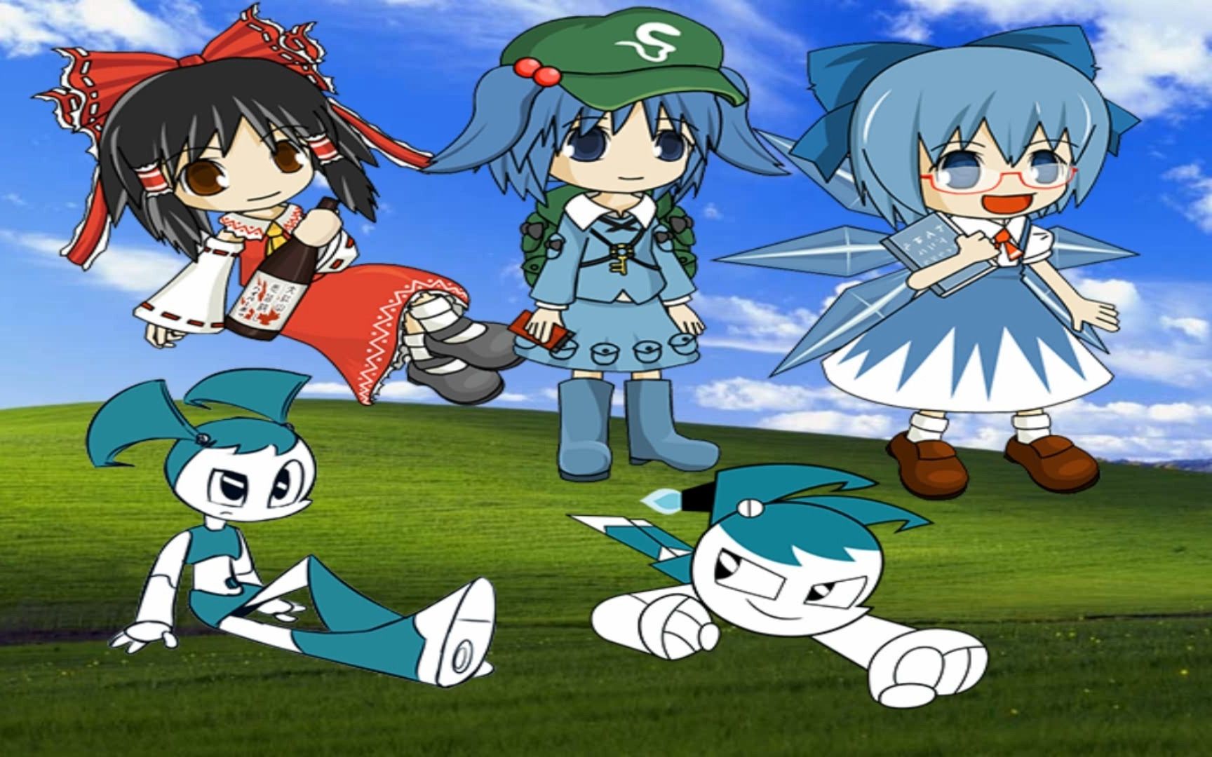 博丽神社珍妮xj-9东方project操作系统windows xp更新bliss壁纸了!