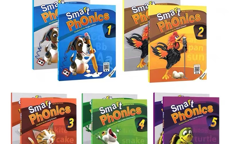 更适合中国孩子的自然拼读外教课|smart phonics自然拼读教材|全五册