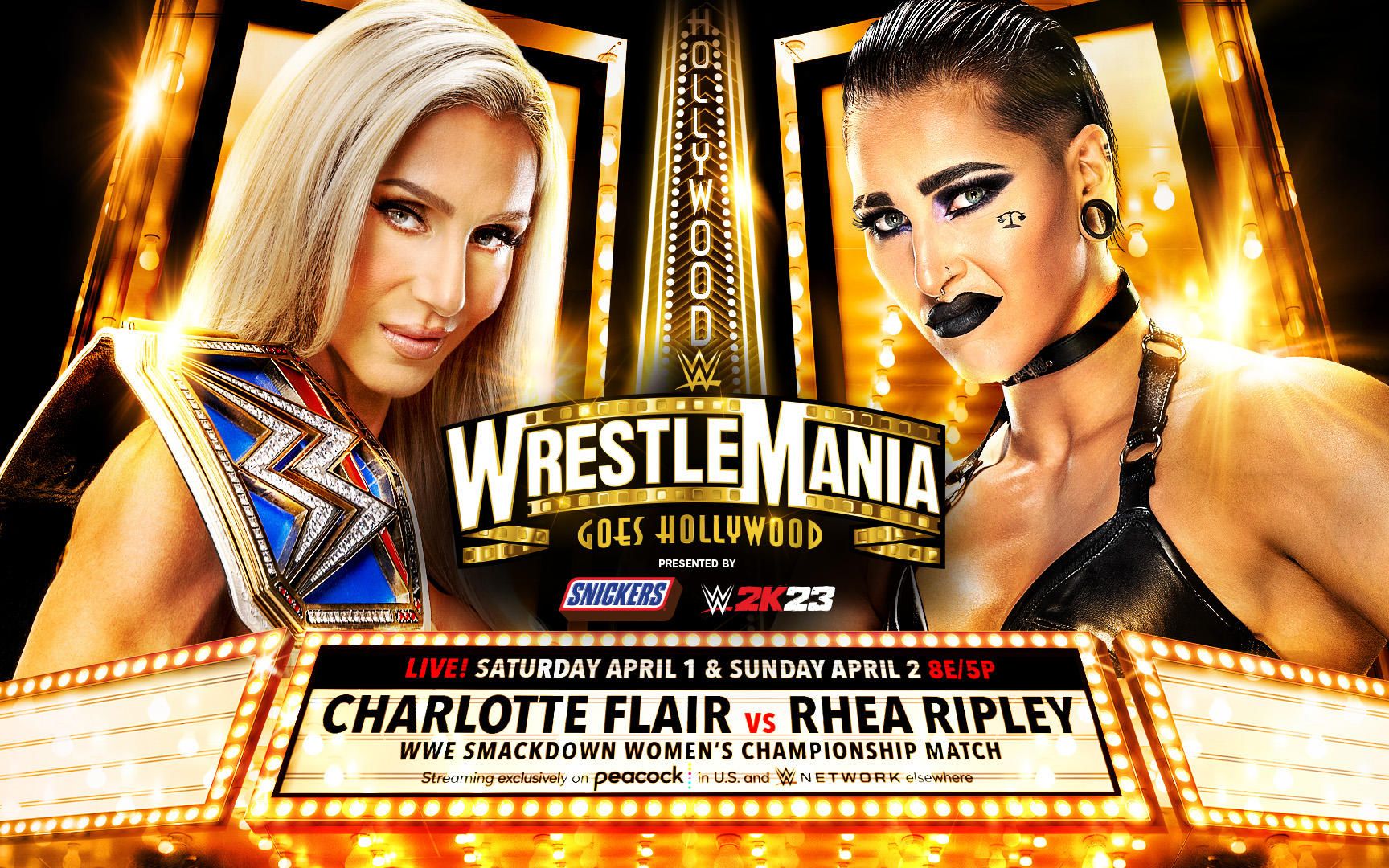 WWE Wrestlemania 39 Charlotte Flair vs Rhea Ripley SD女子冠军比赛列表哔哩哔哩bilibili