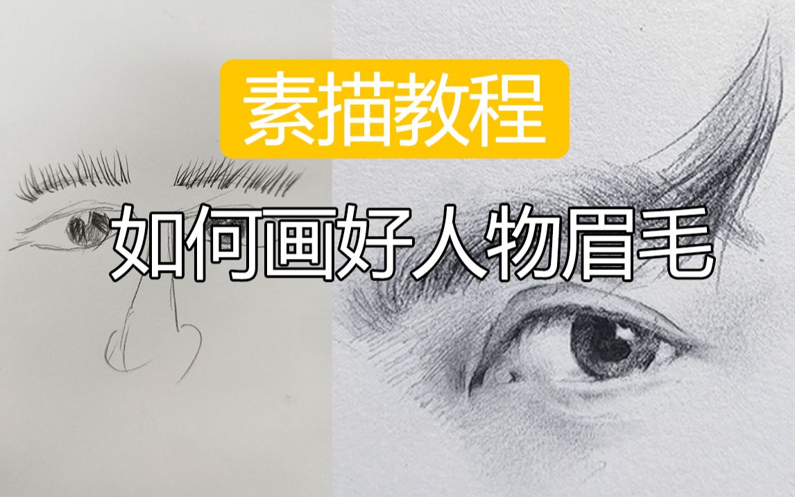 素描教程,素描人物眉毛怎么才能画好哔哩哔哩bilibili