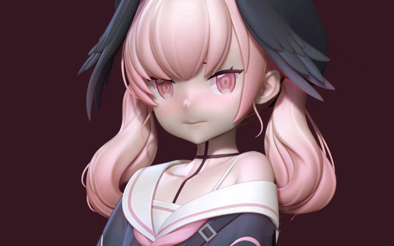 zbrush建模教程:3d卡通二次元女性角色高模雕刻新手教程五官|头发