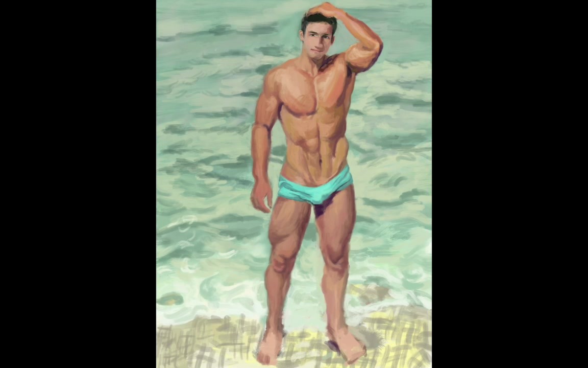 一个男人的绘画 油画 A man oil painting procreate哔哩哔哩bilibili