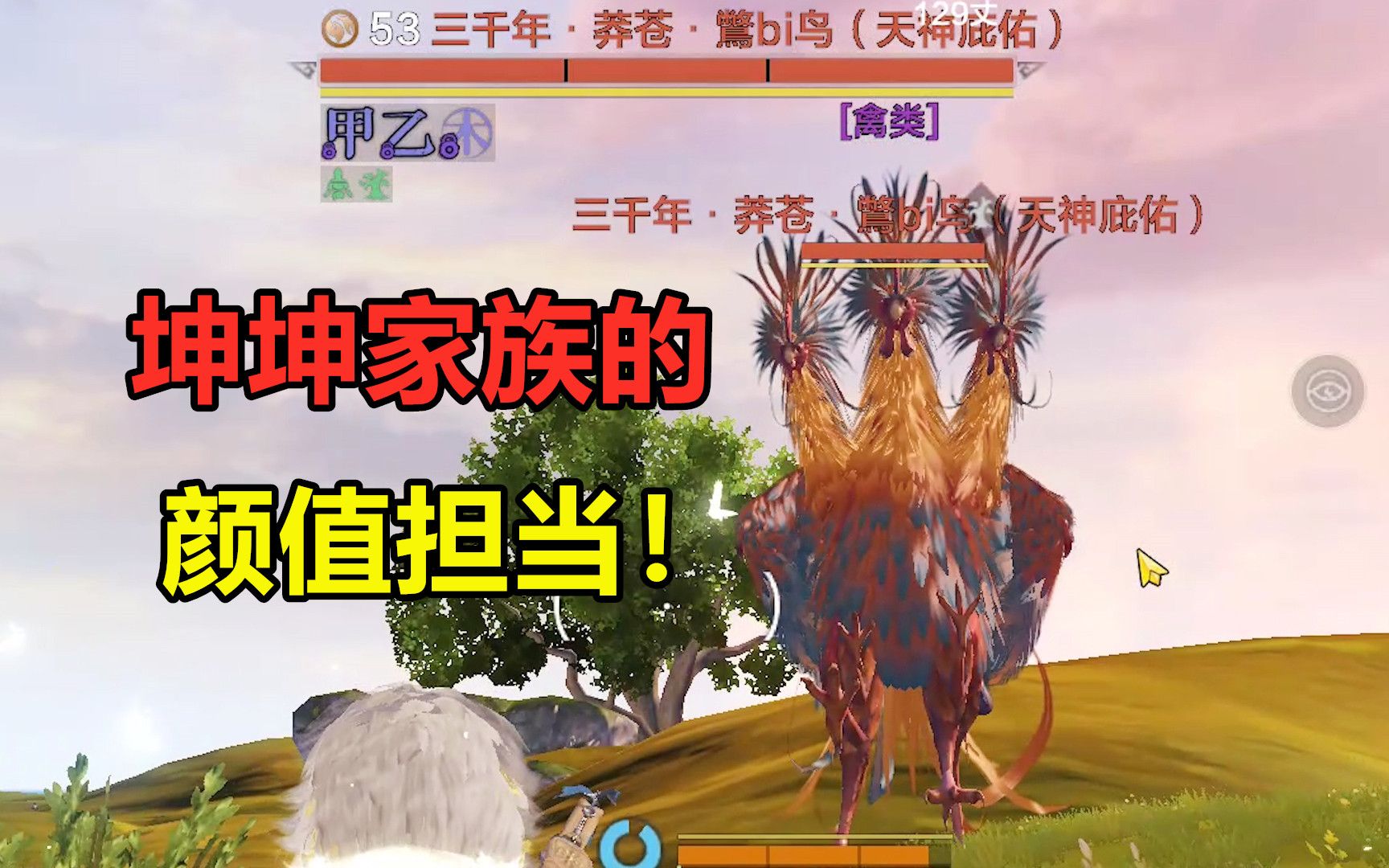 妄想山海:捕捉"三头金乌"鷩鸟,坤坤家族的颜值担当!