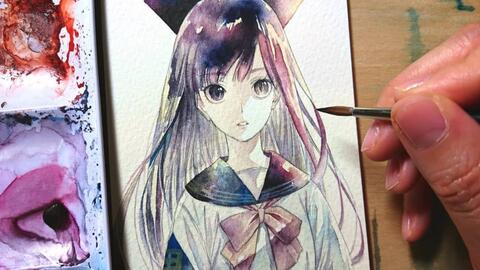 透明水彩 イラストメイキング 世外果 Watercolor Painting 哔哩哔哩 Bilibili
