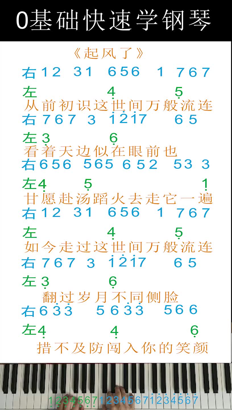 [图]起风了副歌，真正小白就可以上学的谱子了。。。